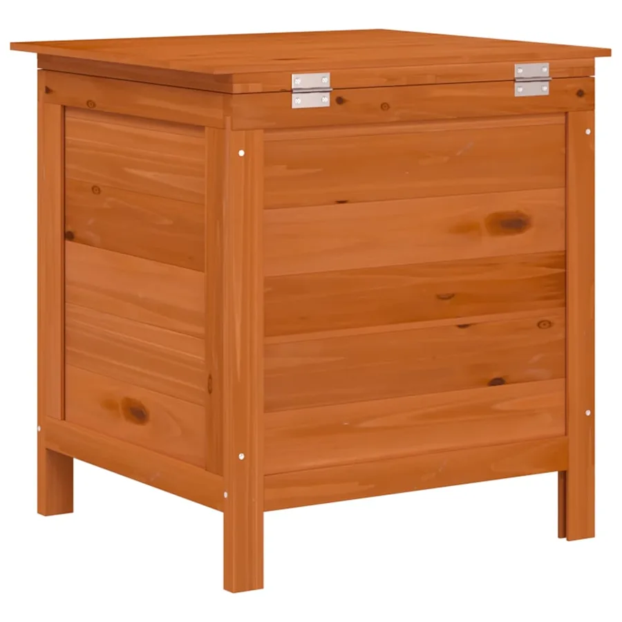 Boîte de rangement jardin marron 50x49x56,5cm bois massif sapin - 6