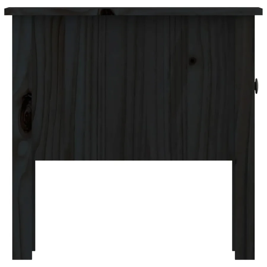 Tables d'appoint 2 pcs Noir 50x50x49 cm Bois massif de pin - 10