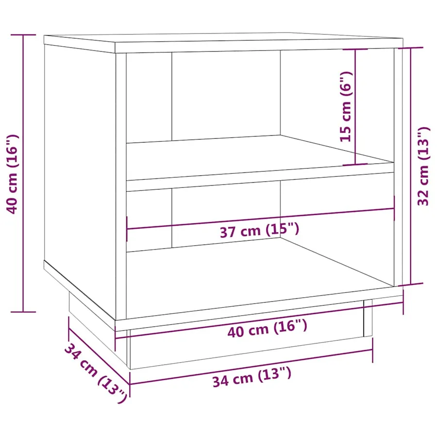 Tables de chevet 2pcs Marron miel 40x34x40cm Bois de pin solide - 9