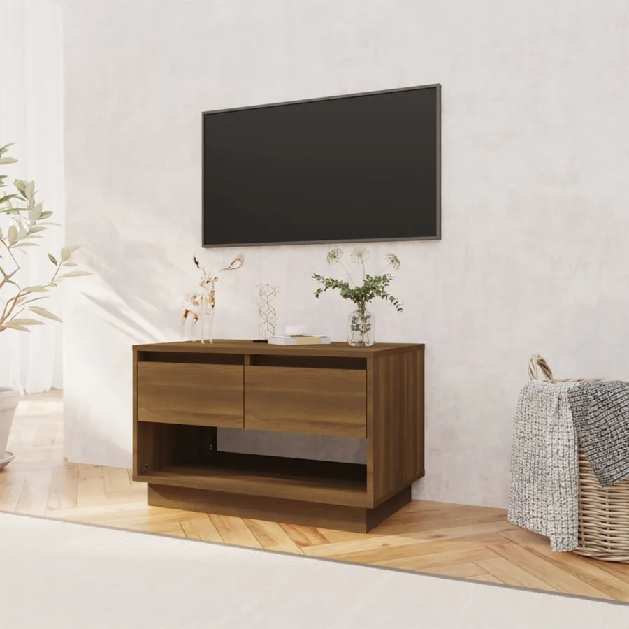Meuble TV Chêne marron 70x41x44 cm Bois d'ingénierie - 3