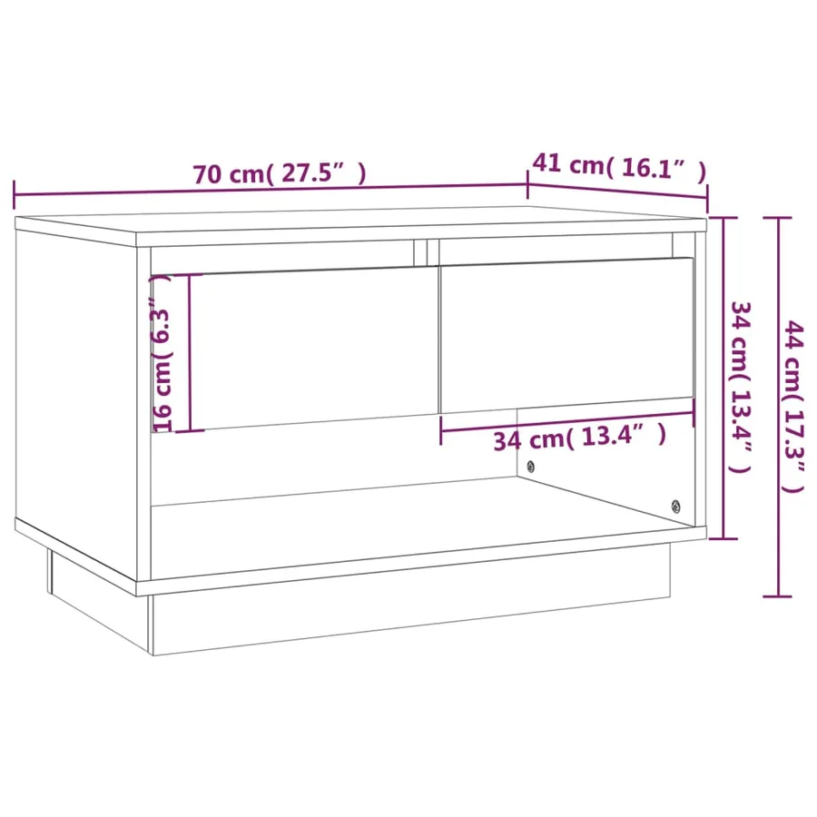 Meuble TV Chêne marron 70x41x44 cm Bois d'ingénierie - 9