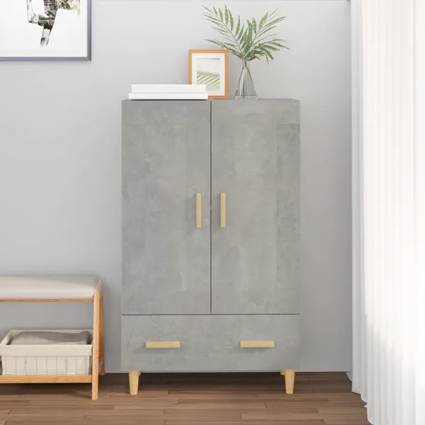 Buffet haut Gris béton 70x31x115 cm Bois d'ingénierie