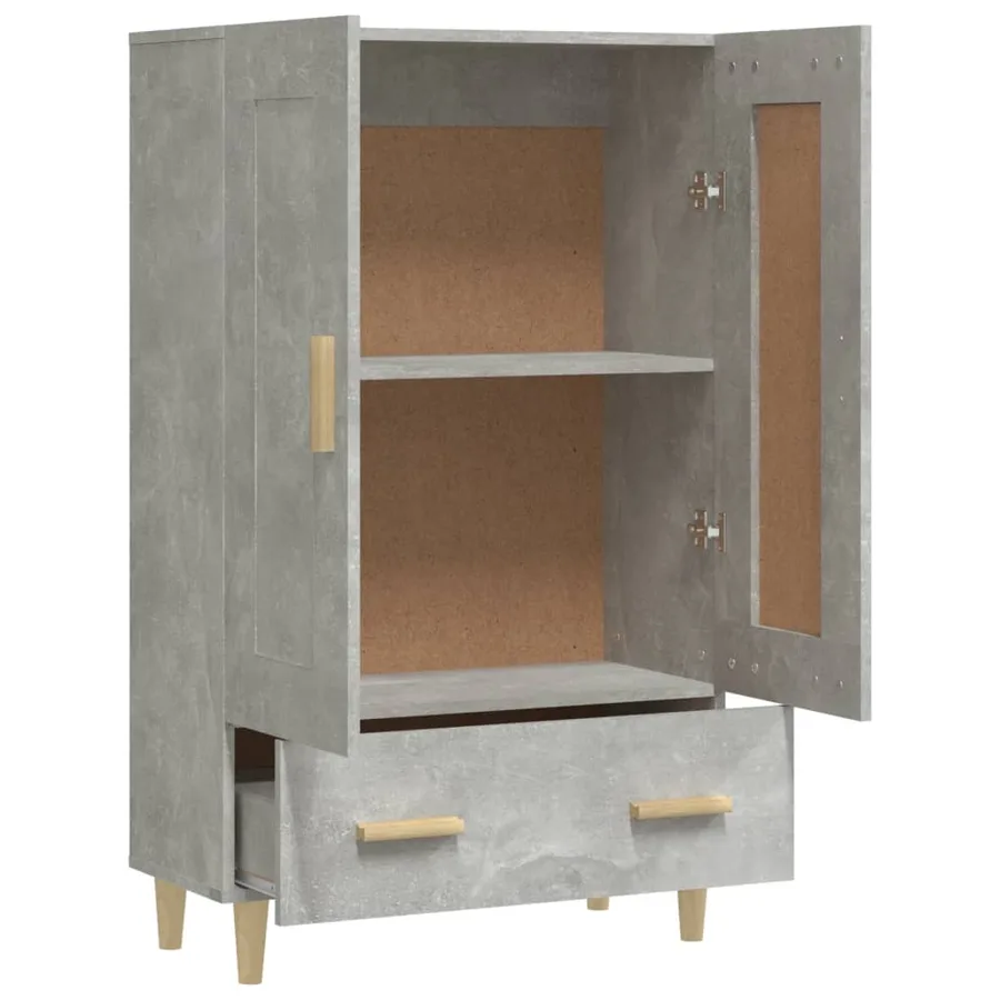 Buffet haut Gris béton 70x31x115 cm Bois d'ingénierie - 7