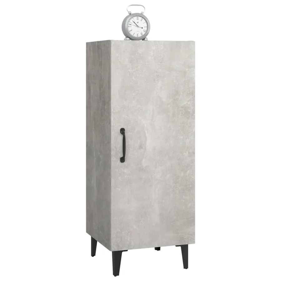 Buffet Gris béton 34,5x34x90 cm Bois d'ingénierie - 5