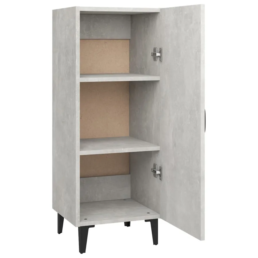Buffet Gris béton 34,5x34x90 cm Bois d'ingénierie - 8