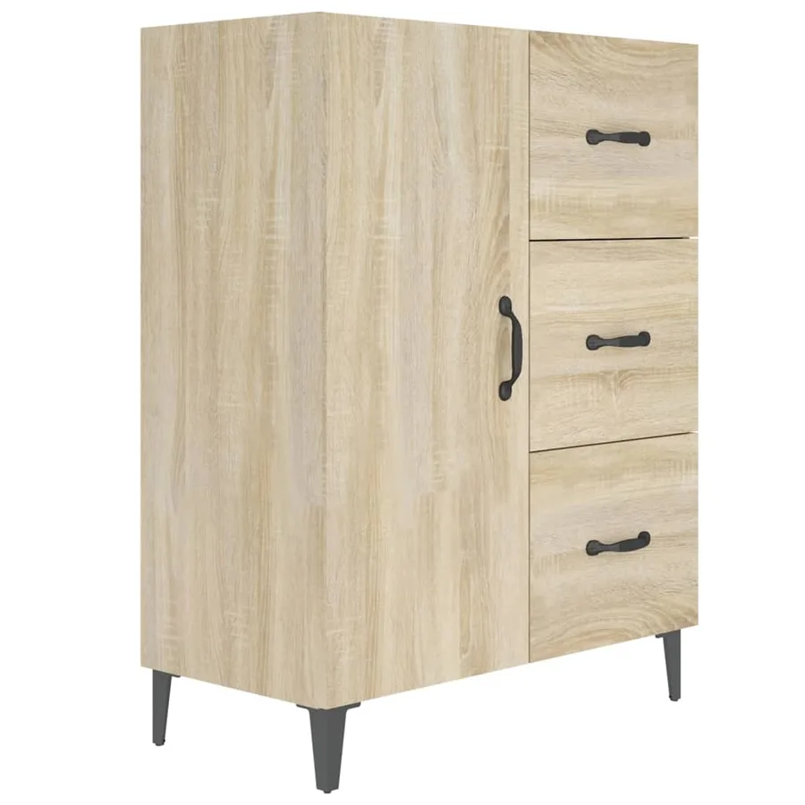 Buffet chêne sonoma 69,5x34x90 cm bois d'ingénierie - 2