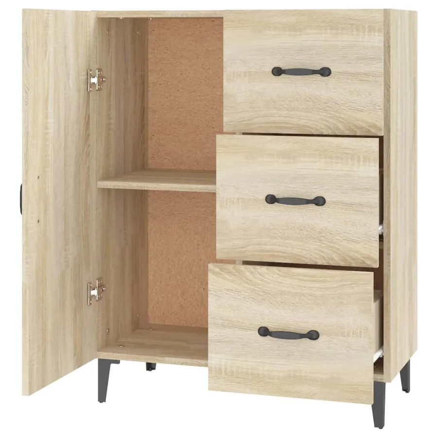 Buffet chêne sonoma 69,5x34x90 cm bois d'ingénierie - 7