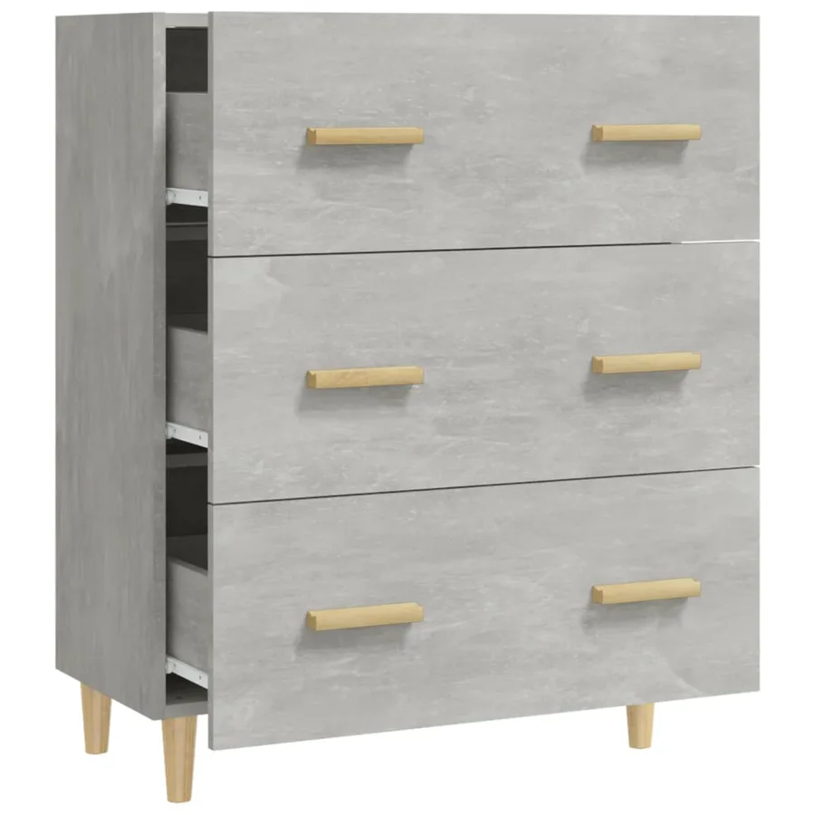 Buffet Gris béton 70x34x90 cm Bois d'ingénierie - 5