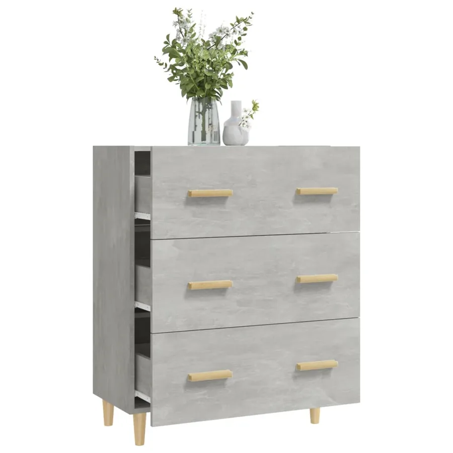 Buffet Gris béton 70x34x90 cm Bois d'ingénierie - 7