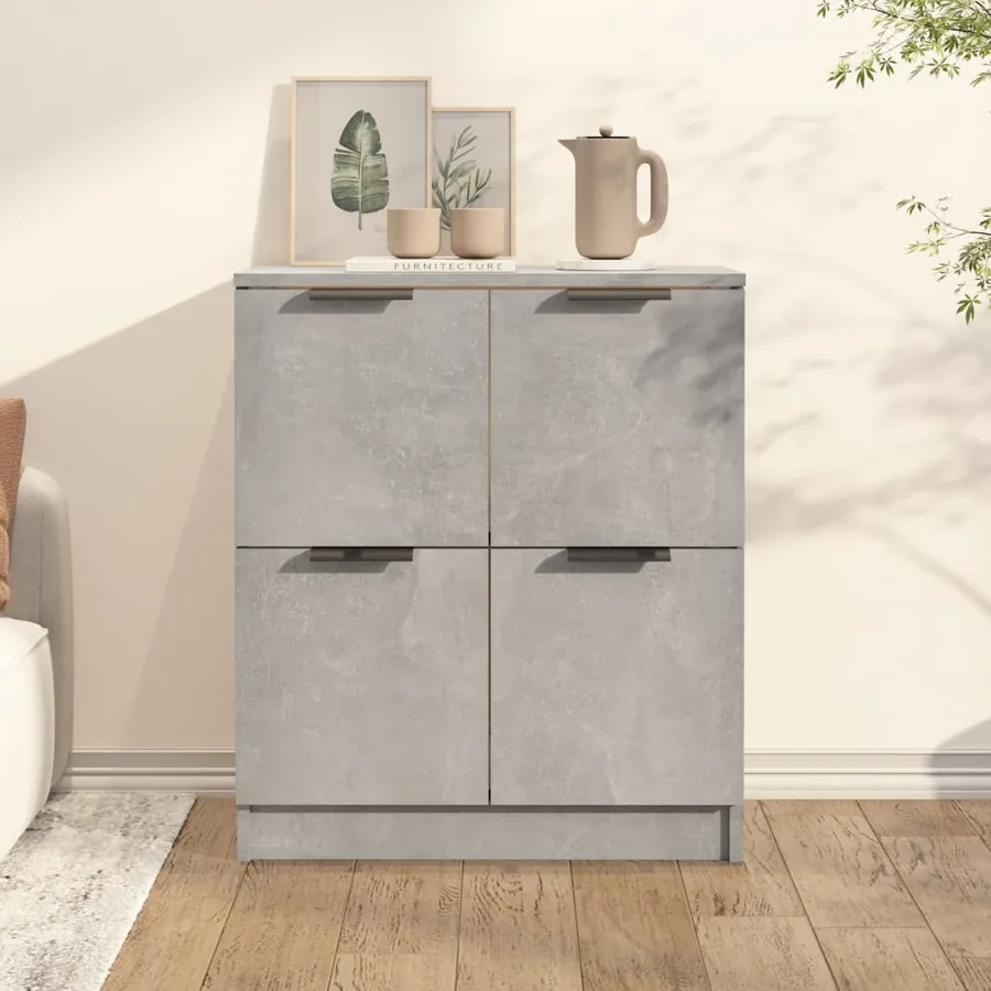 Buffet Gris béton 60x30x70 cm Bois d'ingénierie