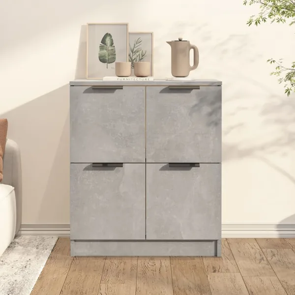 Buffet Gris béton 60x30x70 cm Bois d'ingénierie
