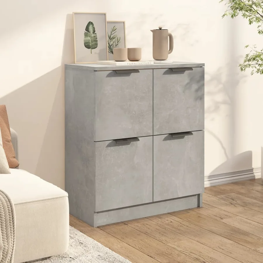 Buffet Gris béton 60x30x70 cm Bois d'ingénierie - 3