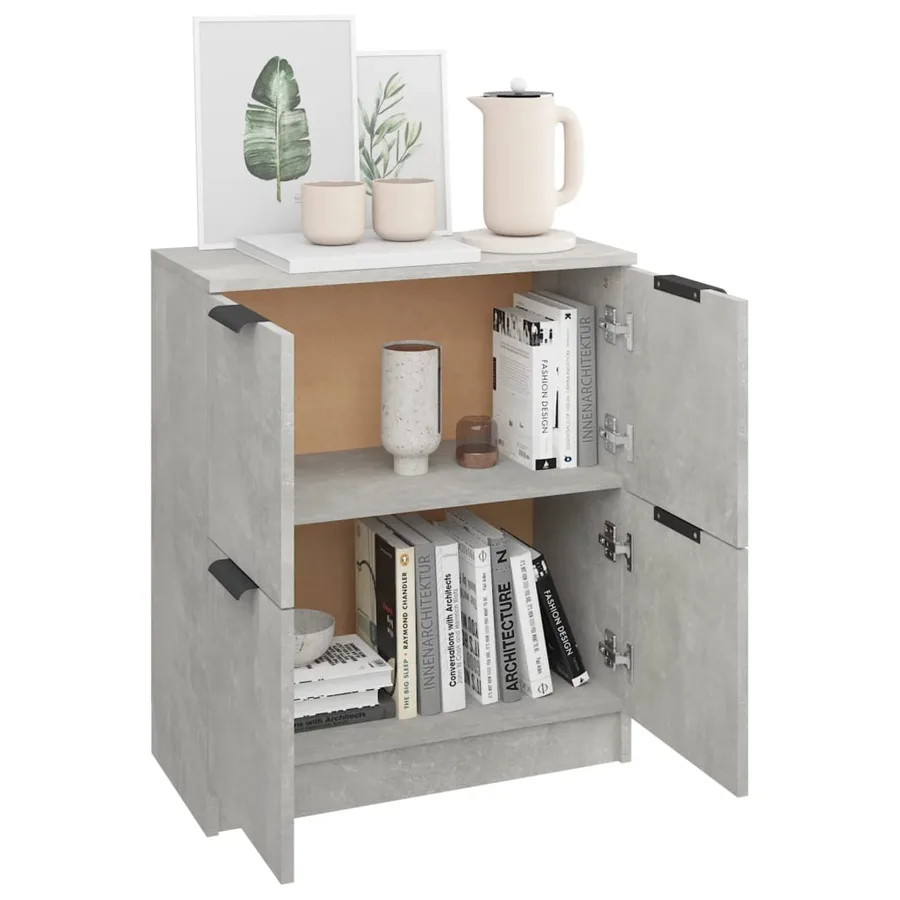 Buffet Gris béton 60x30x70 cm Bois d'ingénierie - 4