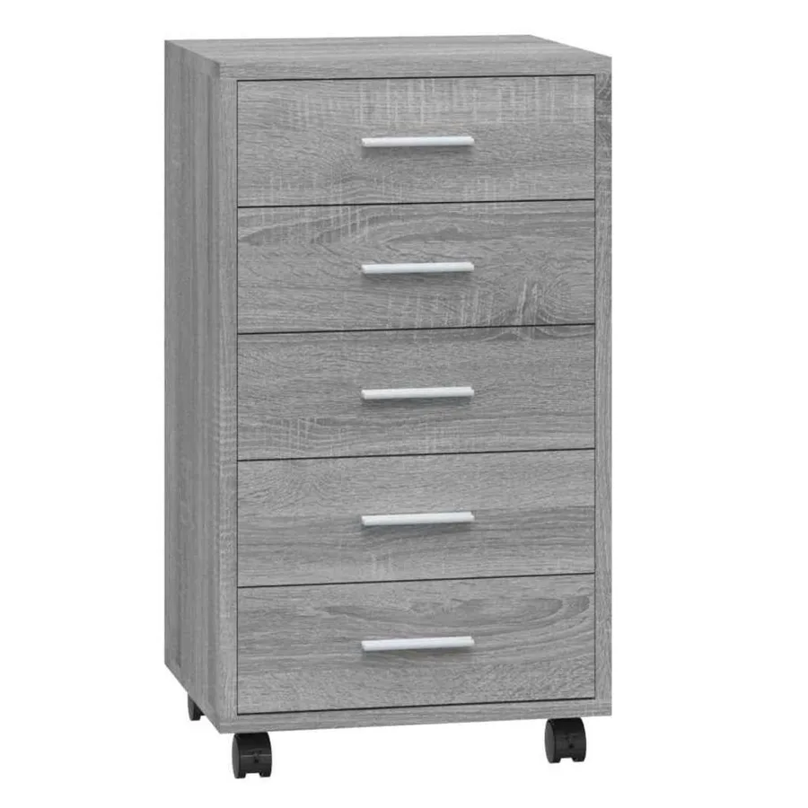 Armoire à tiroirs avec roulettes Sonoma gris Bois d'ingénierie - 2