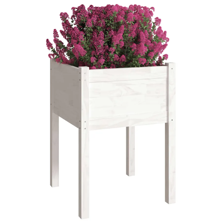 Jardinières 2 pcs Blanc 50x50x70 cm Bois de pin massif - 3