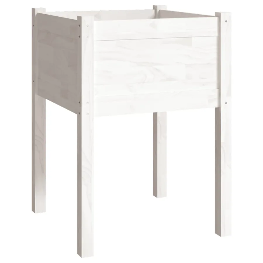 Jardinières 2 pcs Blanc 50x50x70 cm Bois de pin massif - 4