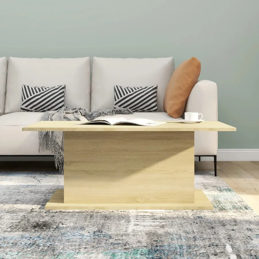 Table basse chêne sonoma 102x55,5x40 cm bois d'ingénierie - 3