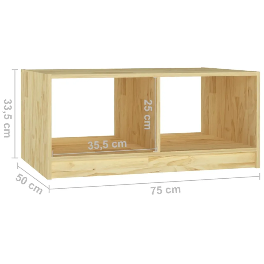 Table basse 75x50x33,5 cm Bois de pin massif - 8