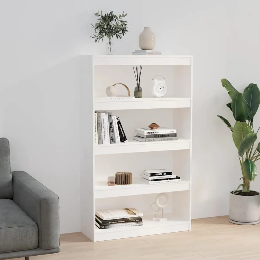 Bibliothèque/Séparateur de pièce Blanc 80x30x135,5cm Pin massif - 3