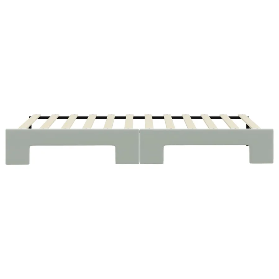 Lit de jour avec gigogne sans matelas gris clair 90x200 cm - 9