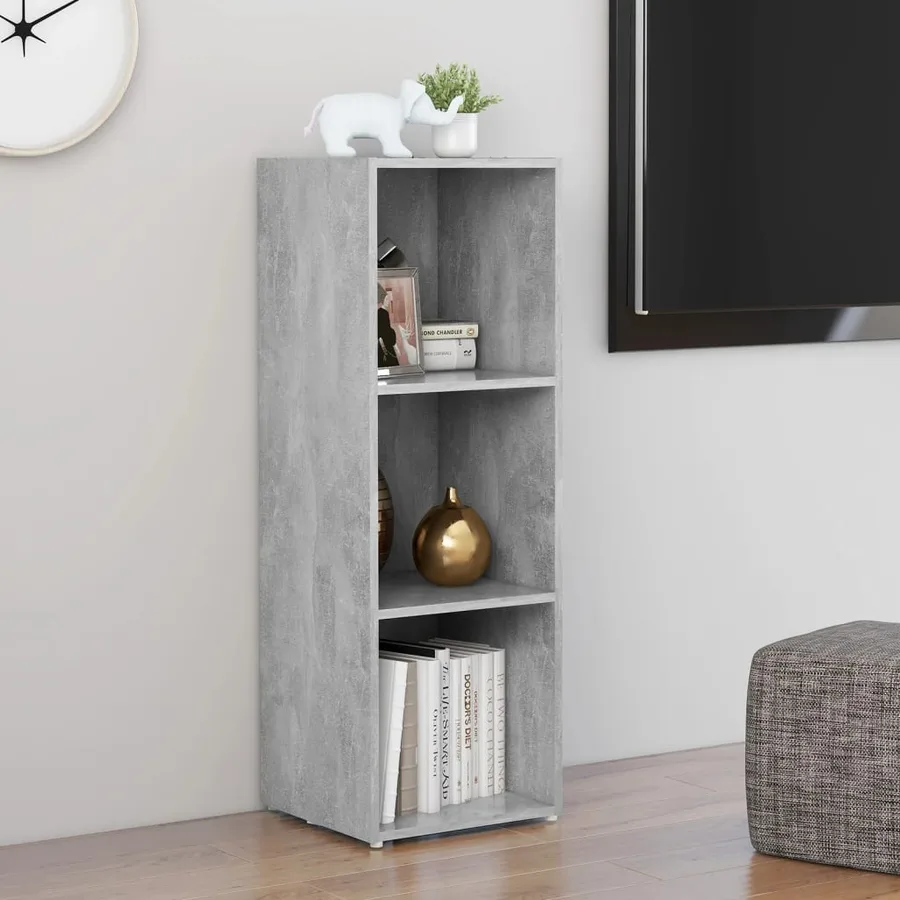 Meuble TV gris béton 107x35x37 cm bois d’ingénierie - 3