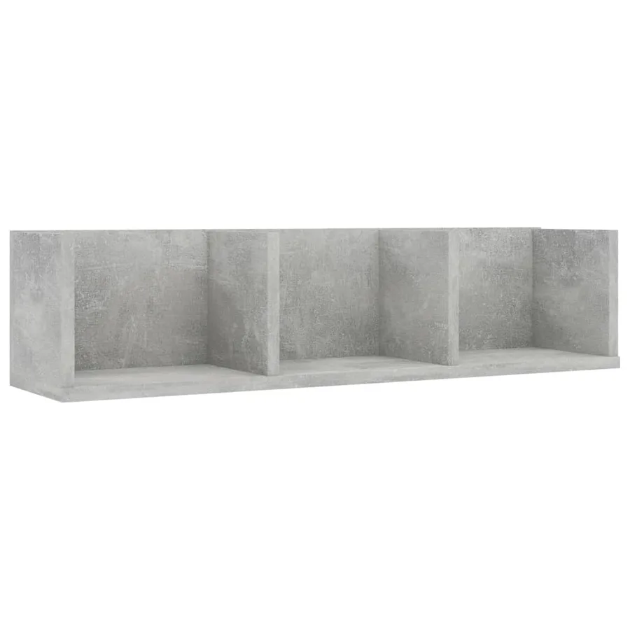 Étagère murale à CD Gris béton 75x18x18 cm Bois d'ingénierie - 2