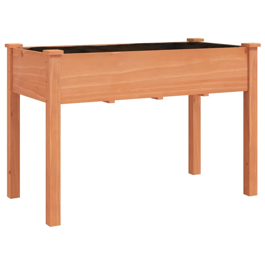 Jardinière avec doublure marron 118x59x76 cm bois massif sapin - 2