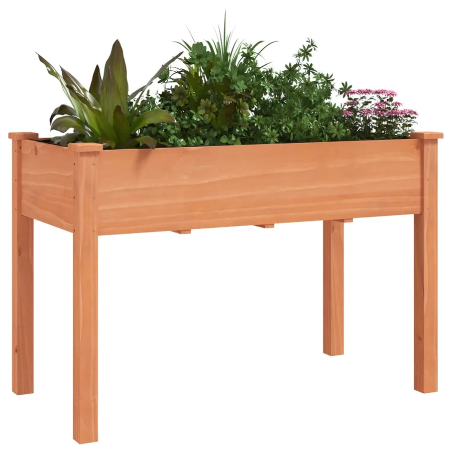 Jardinière avec doublure marron 118x59x76 cm bois massif sapin - 3