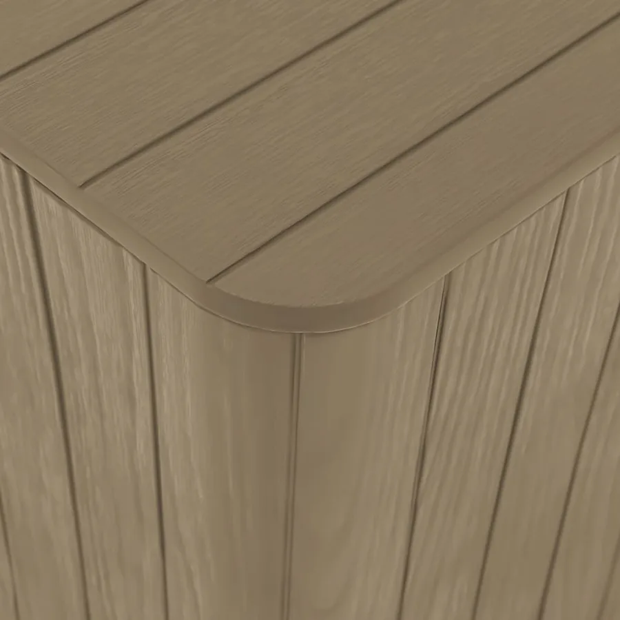 Table de jardin avec couvercle amovible marron polypropylène - 6