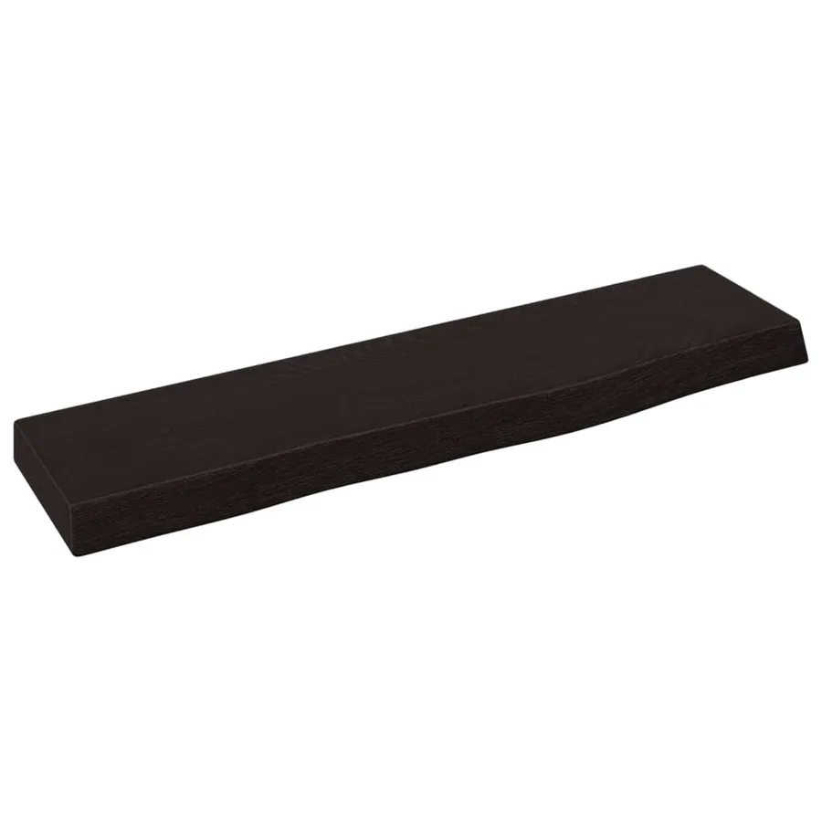 Étagère murale marron foncé 40x10x2 cm bois chêne massif traité - 2