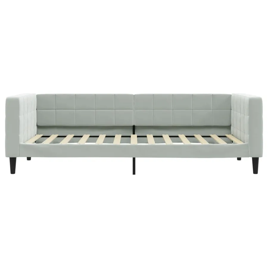 Lit de repos sans matelas gris clair 90x200 cm velours - 3