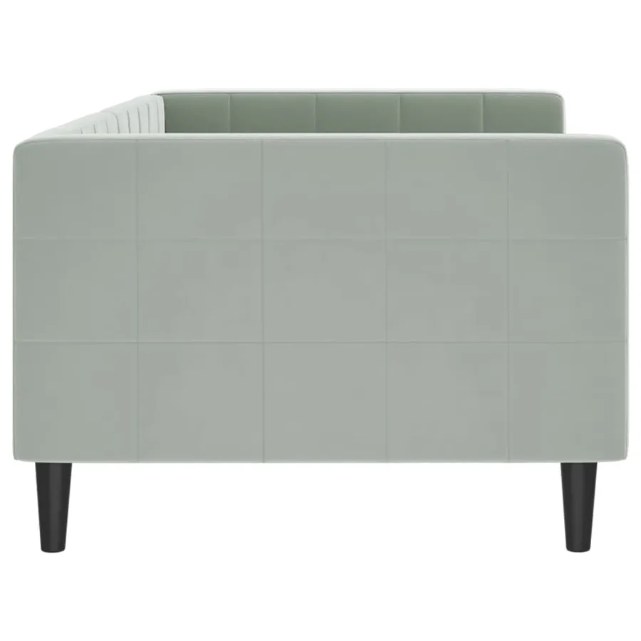 Lit de repos sans matelas gris clair 90x200 cm velours - 4