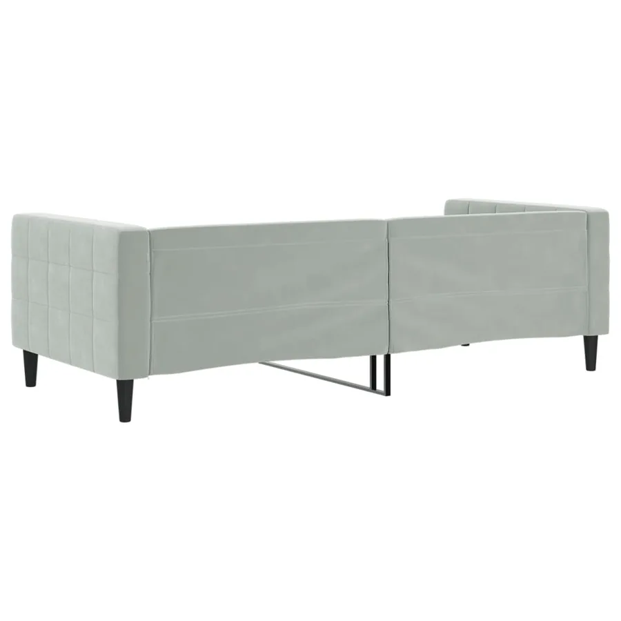 Lit de repos sans matelas gris clair 90x200 cm velours - 5