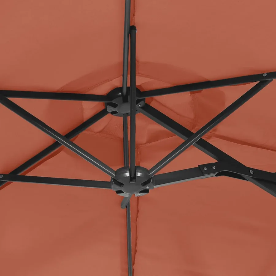 Parasol de jardin à double tête terre cuite 316x145 cm - 6
