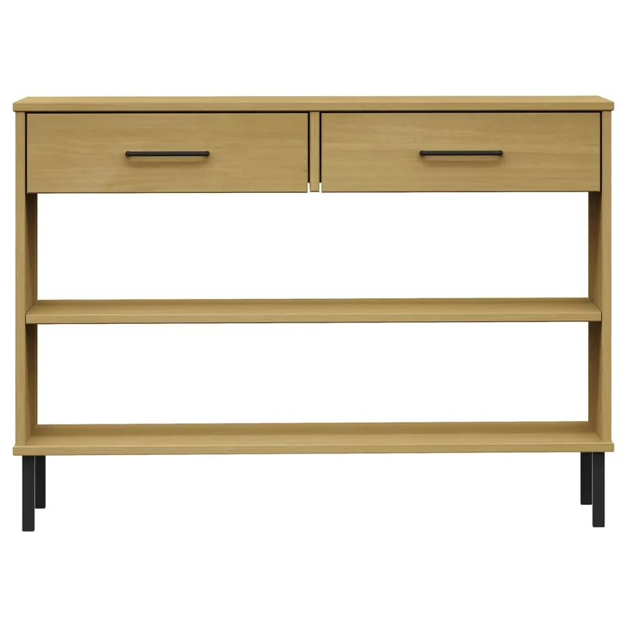 Armoire console avec pieds en métal Marron Bois pin massif OSLO - 4