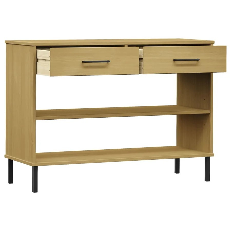 Armoire console avec pieds en métal Marron Bois pin massif OSLO - 5