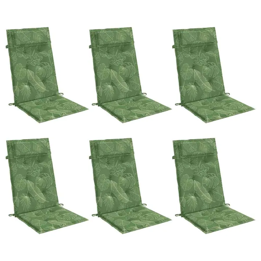 Coussins de chaise à dossier haut lot de 6 modèle de feuille - 3