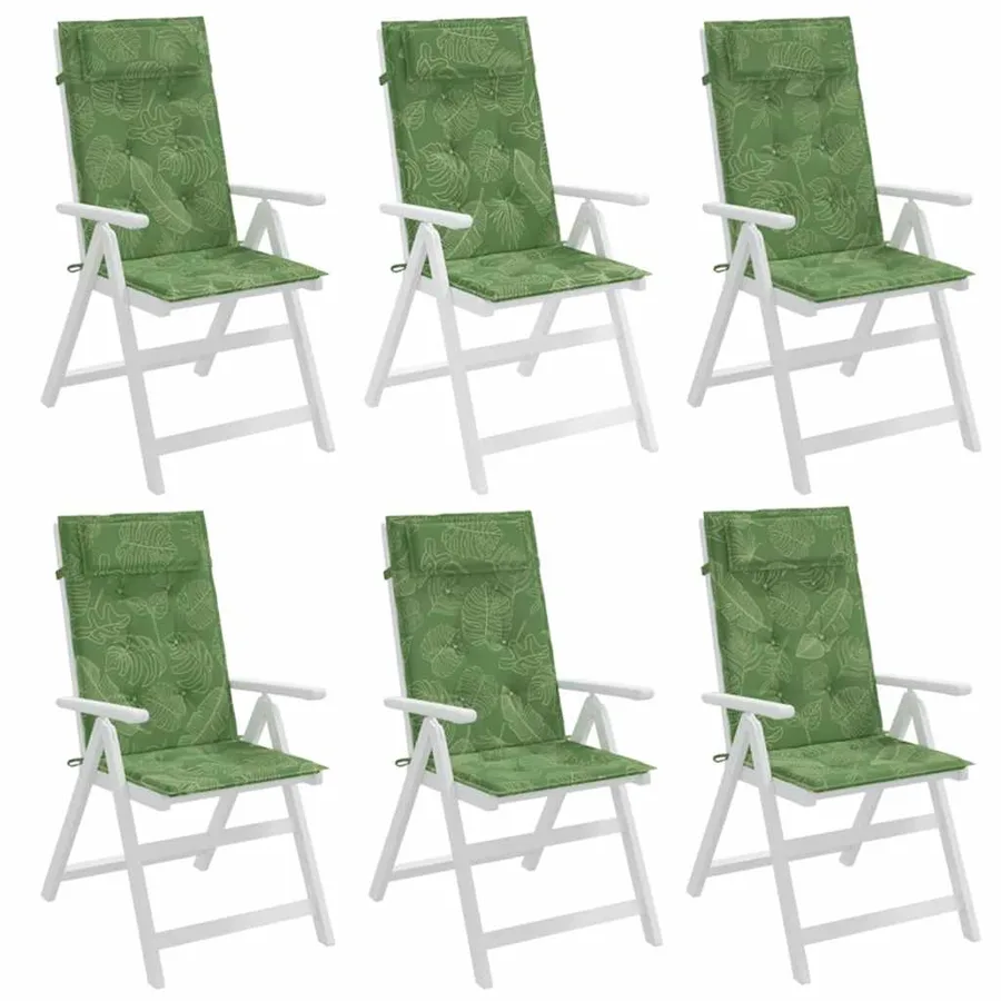 Coussins de chaise à dossier haut lot de 6 modèle de feuille - 4