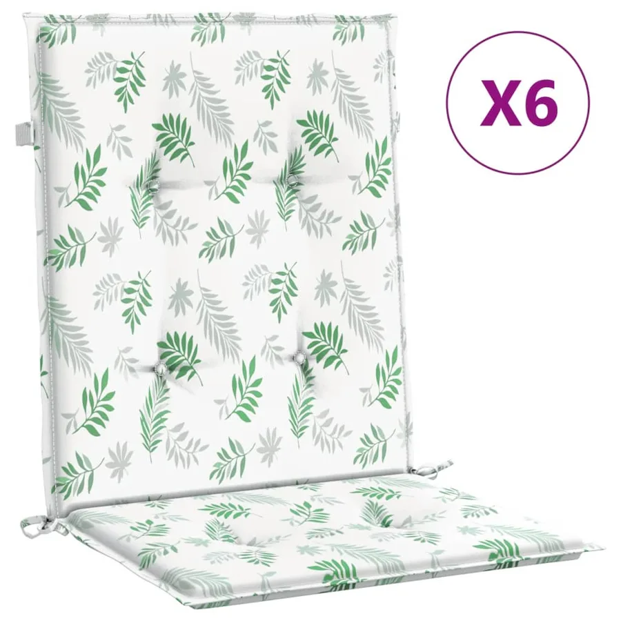 Coussins de chaise à dossier bas lot de 6 modèle de feuille - 2
