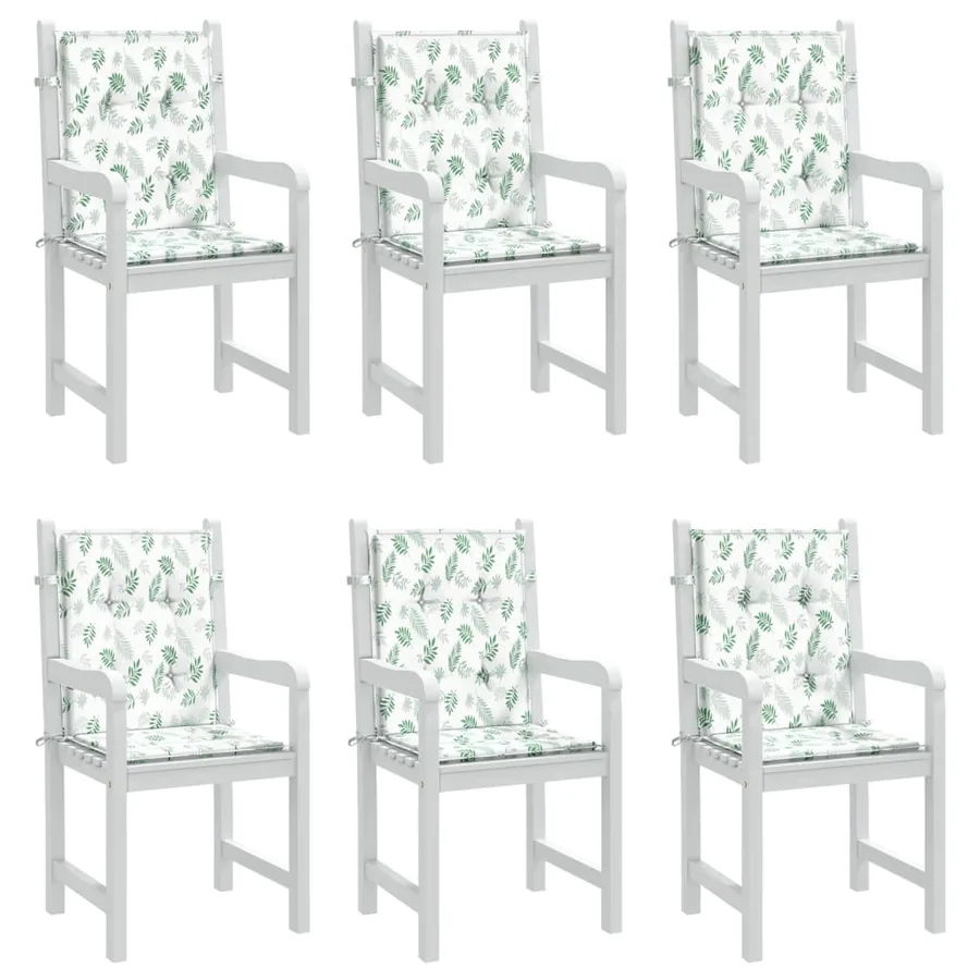 Coussins de chaise à dossier bas lot de 6 modèle de feuille - 4