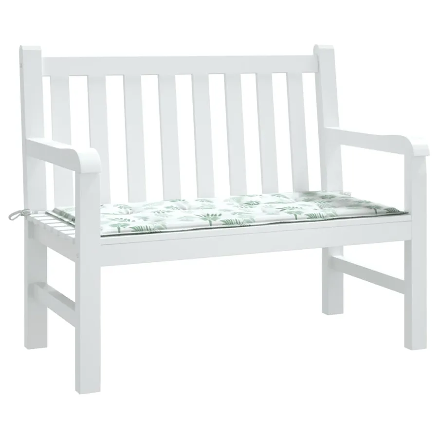 Coussin de banc de jardin motif de feuilles 120x50x3 cm - 3