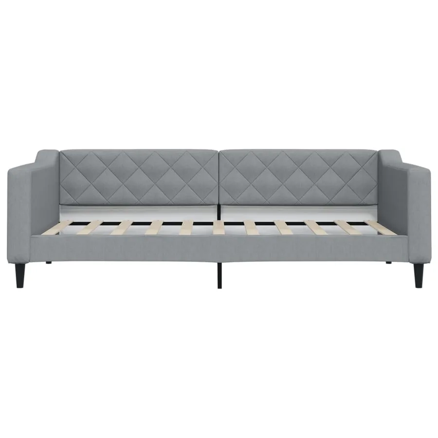 Lit de repos sans matelas gris clair 90x190 cm tissu - 3