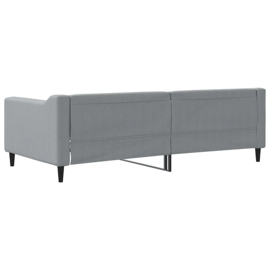 Lit de repos sans matelas gris clair 90x190 cm tissu - 5