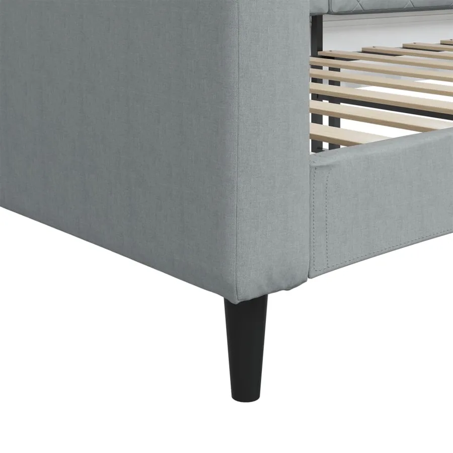Lit de repos sans matelas gris clair 90x190 cm tissu - 6