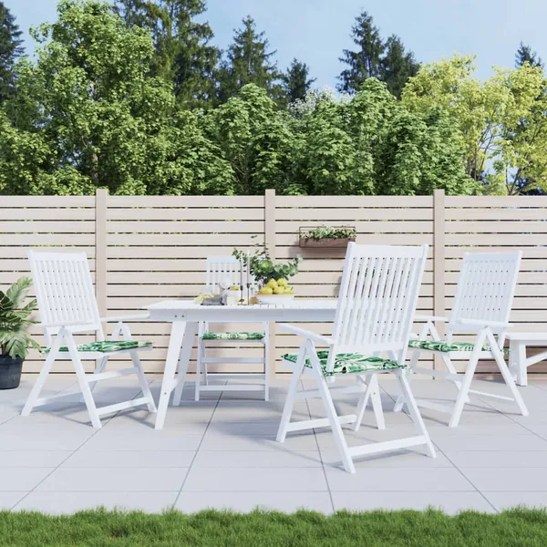 Coussins de chaise lot de 4 motif de feuilles 40x40x4 cm tissu