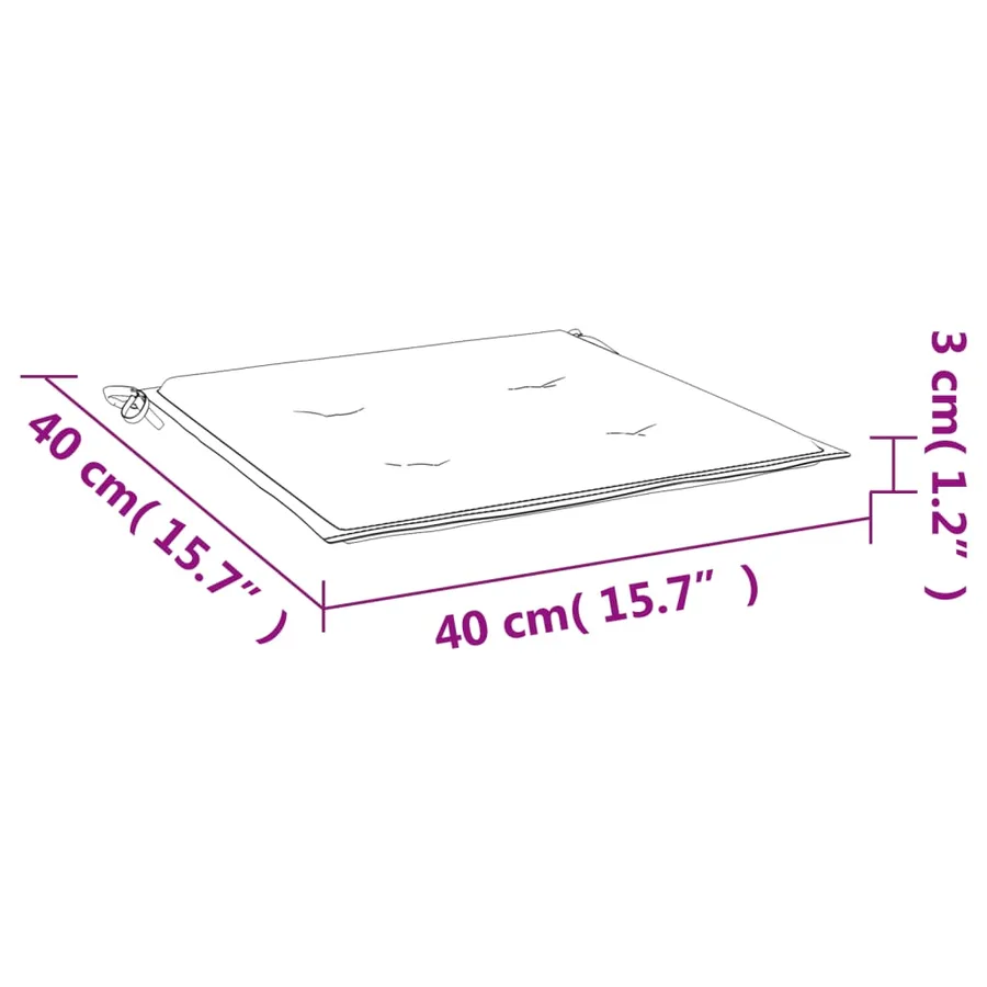 Coussins de chaise lot de 4 motif de feuilles 40x40x4 cm tissu - 9