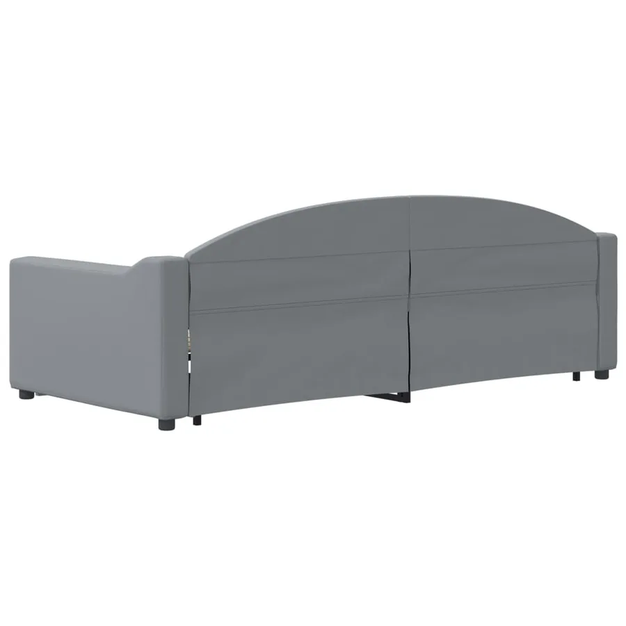 Lit de jour avec gigogne sans matelas gris clair 90x200 cm - 5