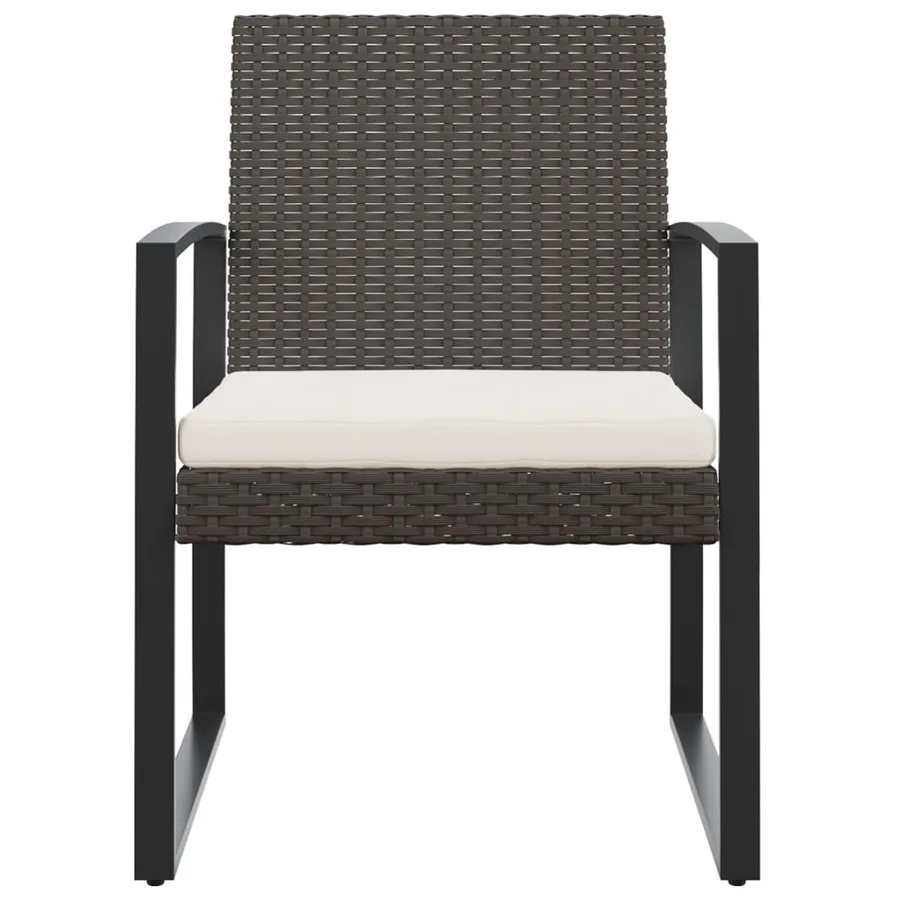 Chaises à manger de jardin lot de 2 marron rotin PP - 3