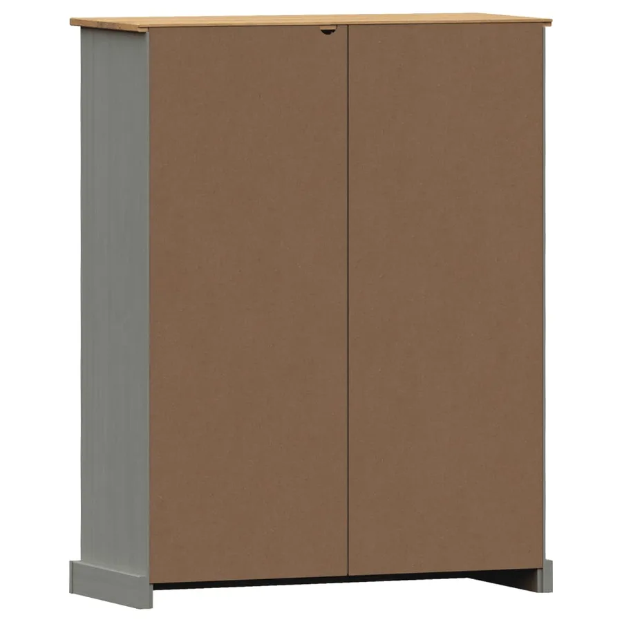 Bibliothèque VIGO gris 90x35x114,5 cm bois massif de pin - 7