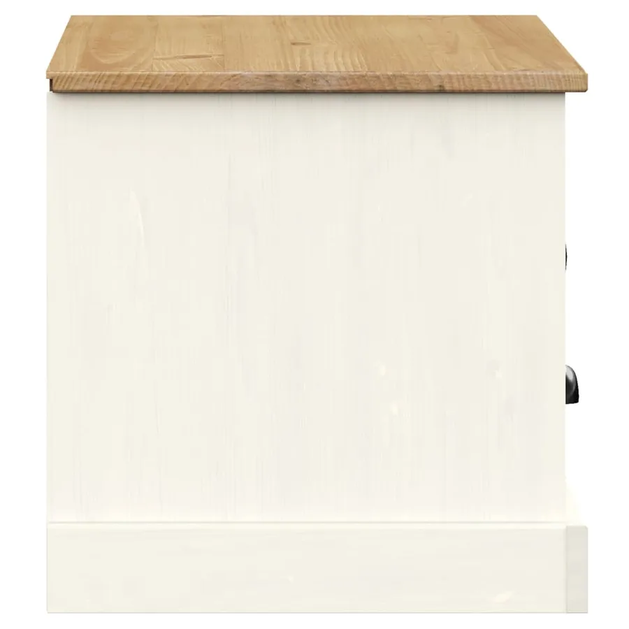 Meuble TV VIGO blanc 106x40x40 cm bois massif de pin - 6